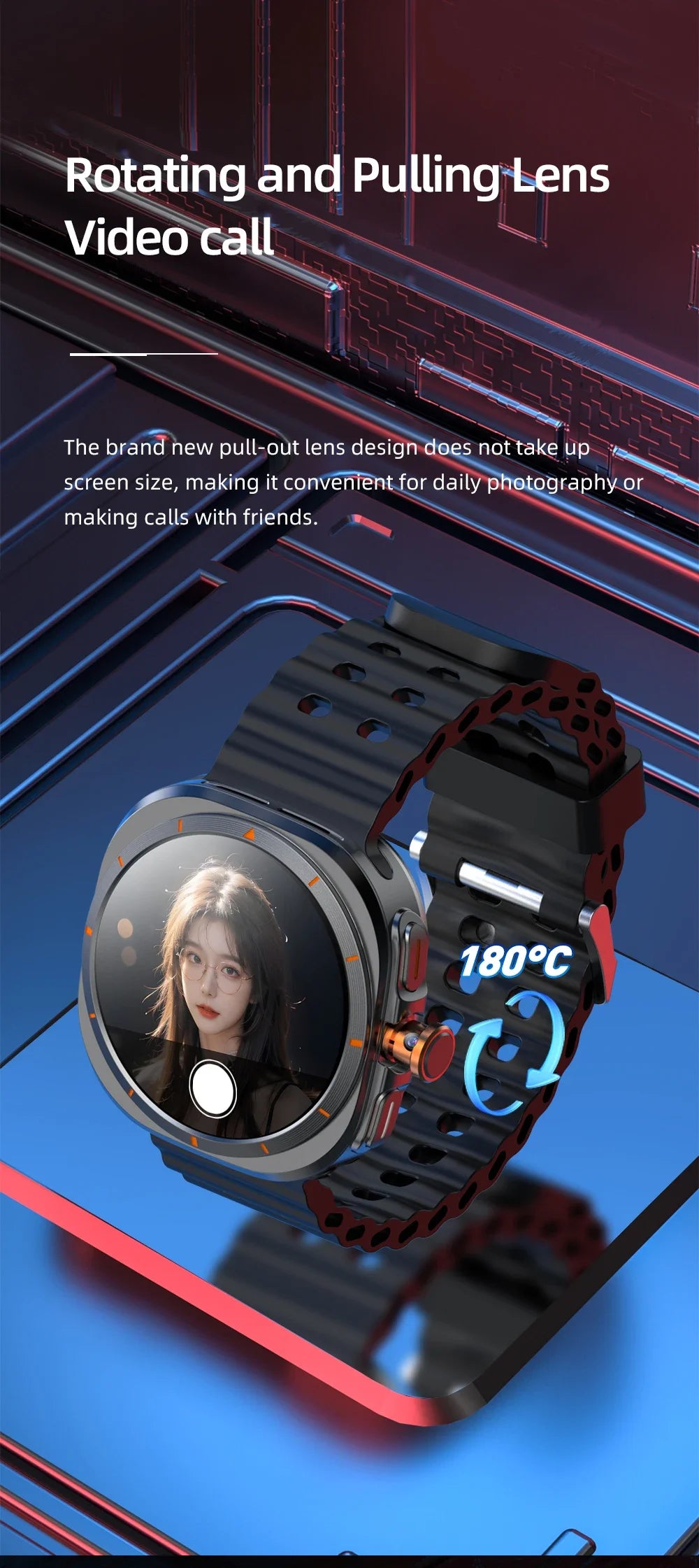 Upgrade Android 13.0 Smart Watch Ultra 4G/5G Smartwatch With 190° Rotary Camera GPS WIFI Sim Card Slot Compass App Download