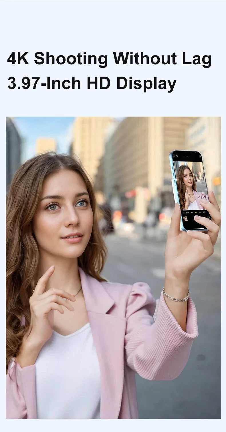 Magnetic Phone Back Vlog Selfie Monitor Screen Live Stream Camera Compatible with iPhone & Android