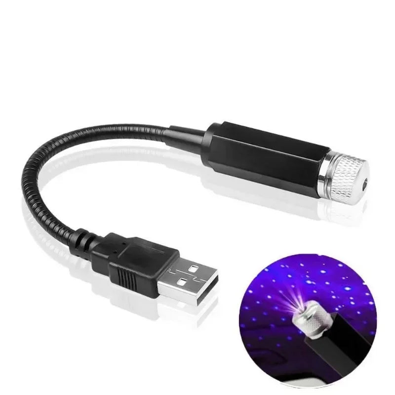 Romantic LED Night Light on The Top of The Car Adjustable USB Decoration Light for Interior Decoration Small Night Light