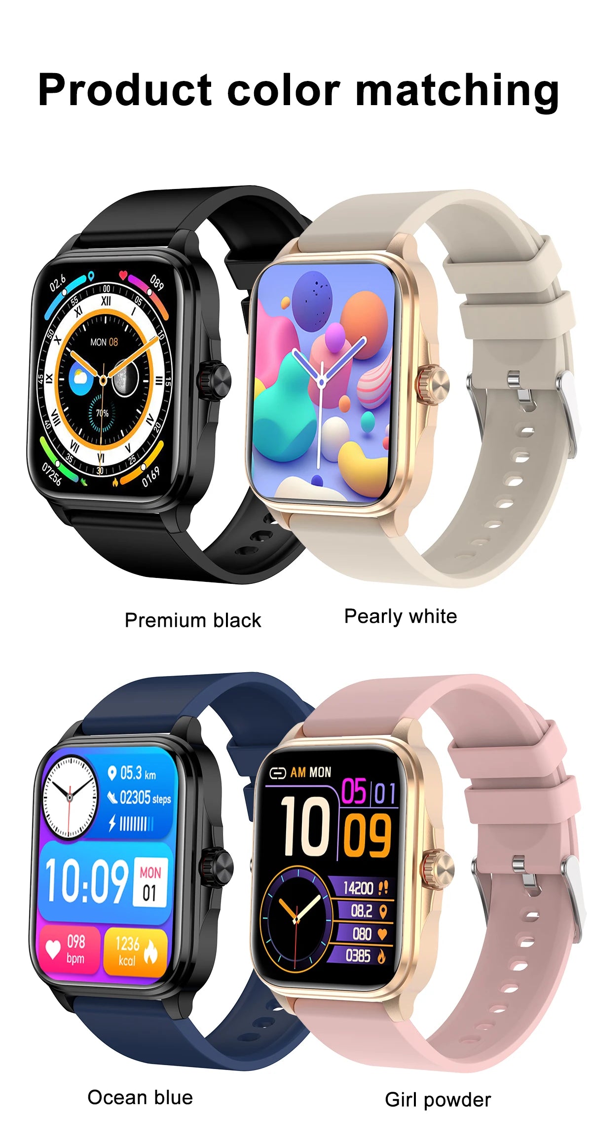 2026 New Health smart Watch Heart Rate Blood Oxygen Blood Pressure Monitoring Bluetooth Call GPS Movement Trajectory Smartwatch