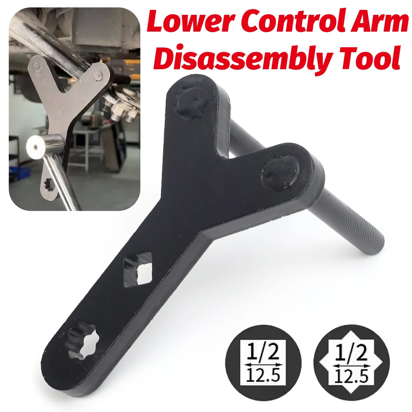 Car Lower Control Arm Disassembly Tool Manganese Steel Ball Joint Separator Leverage Drive Shaft Separation 1/2" Drive Adapter