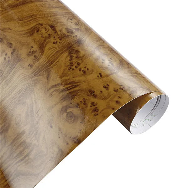 30*100cm Glossy Wood Grain Vinyl Film Decal Auto Foil Textured Waterproof Adhesive Home Furniture Car DIY Stickers Accessories