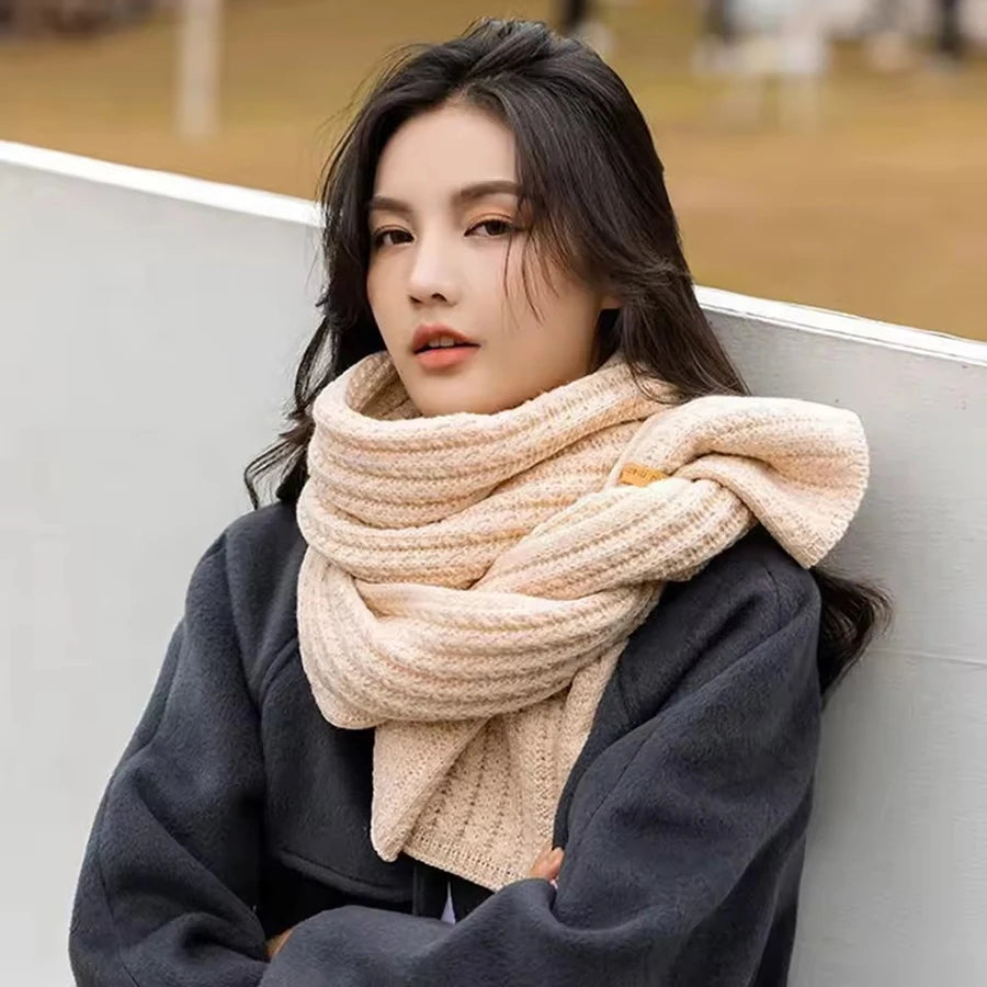 Unisex Chunky Cable Knit Scarf - Long Warm Winter Scarf - photo 4