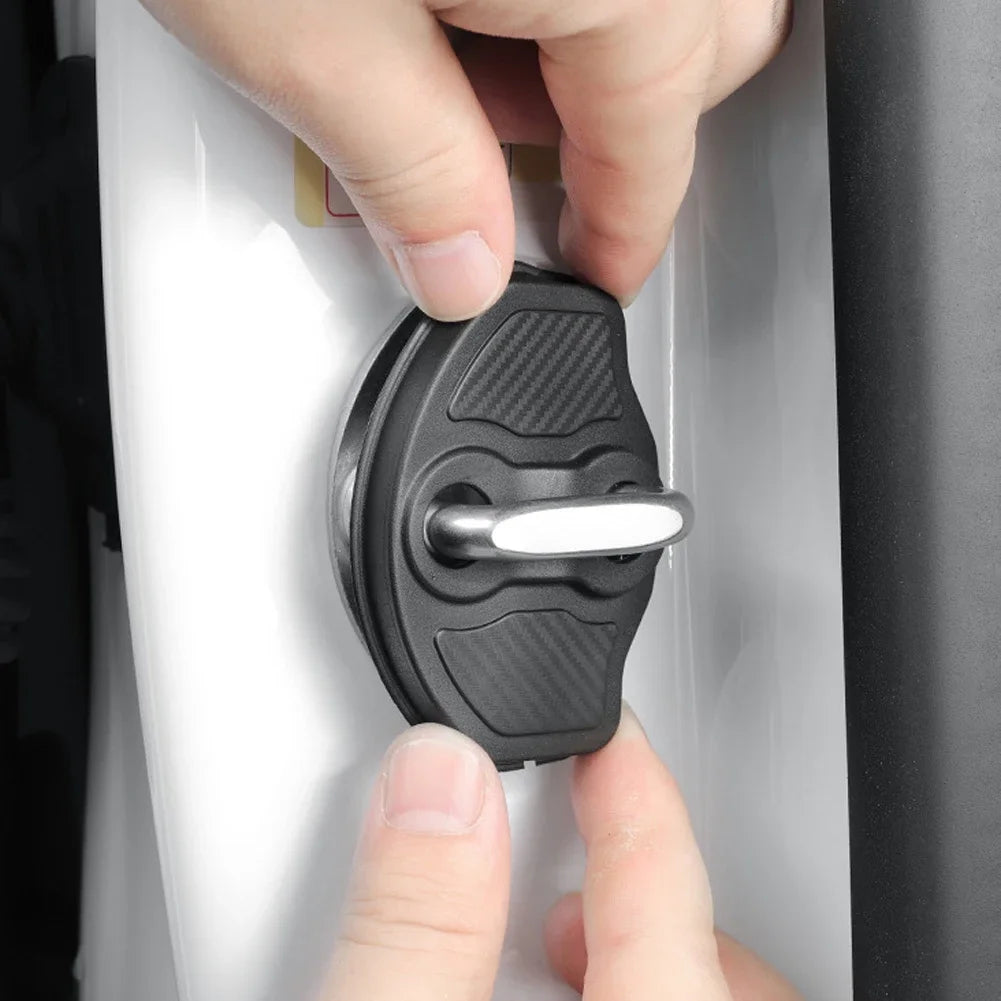 4pcs Car Door Mute Damping Cushion Silicone Door Lock Buckle Cover for Tesla Model Y Model 3 2017-2023 MODEL 3 Highland 2024