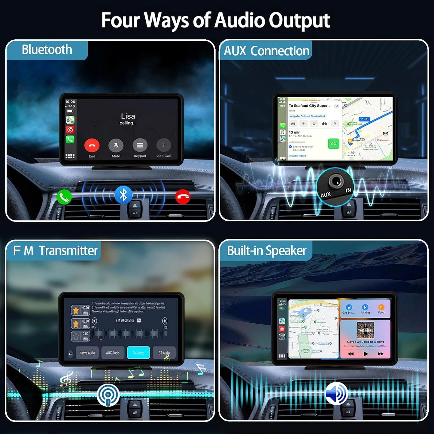 Universal Portable IPS 7inches android auto Apple CarPlay Car Radio Video Mp5 Wireless Carplay Screen for IOS Android