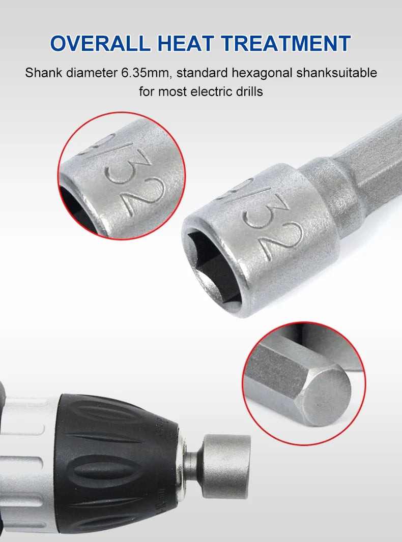 Powerful Socket Inner Hexagonal Wrench Hexagonal Handle Screwdriver Socket Extension Rod Pneumatic Screwdriver Insert Tool Set