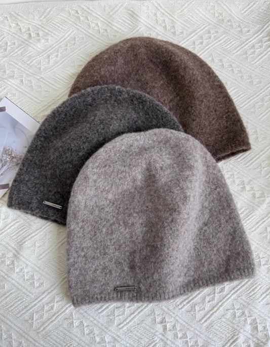 Soft warm knit beanie for women