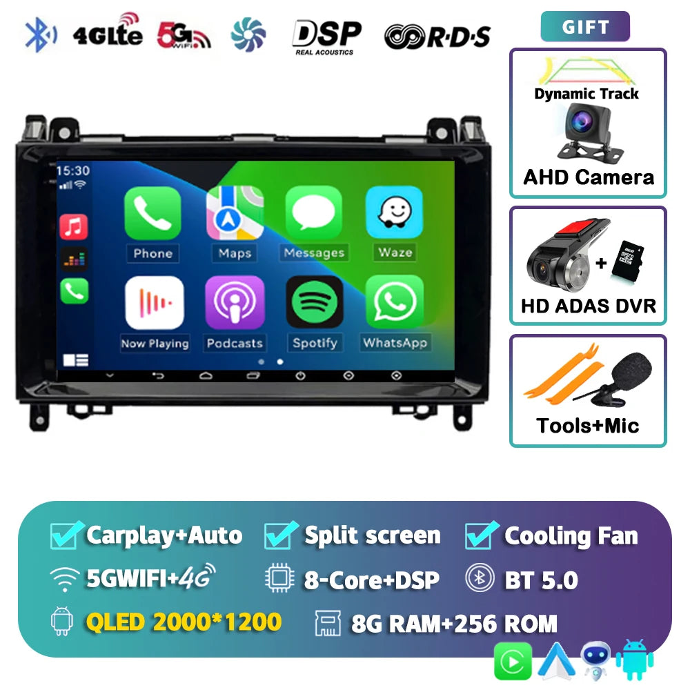 Android 16 For Benz Sprinter Volkswagen Crafter 2006 - 2016 2K QLED Android Car Radio Multimedia Video Player GPS stereo CarPlay