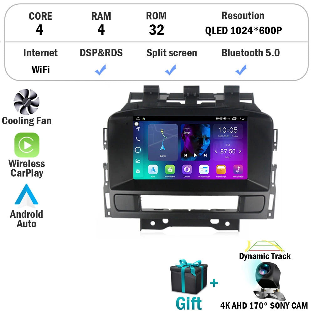 Car Stereo with Apple CarPlay & Android Auto, Compatible with Buick Excelle GT XT & Opel Astra J