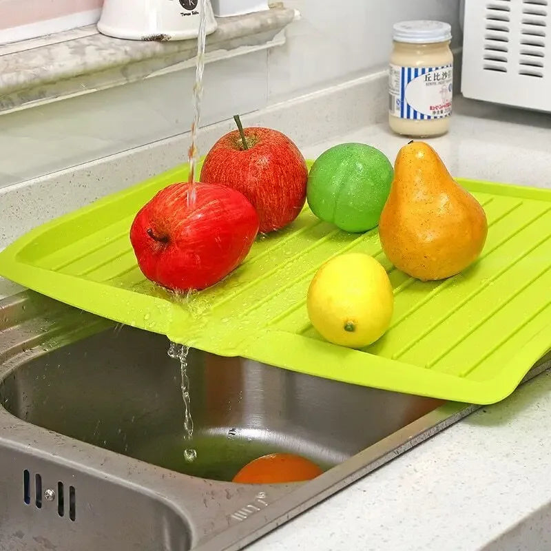 Folding Plastic Dish Drain Tray - Countertop Drying Board - photo 2
