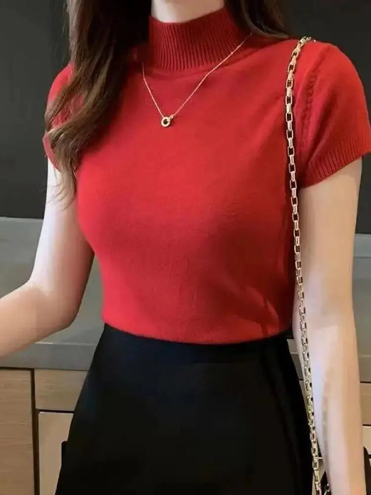Women's half-high neck knit top — view 15 of 20