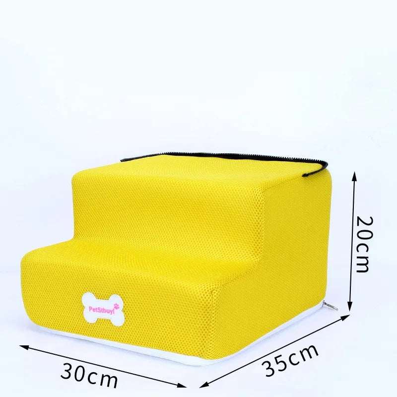 Hot Dog House-Style 3-Step Pet Stairs - Anti-Slip