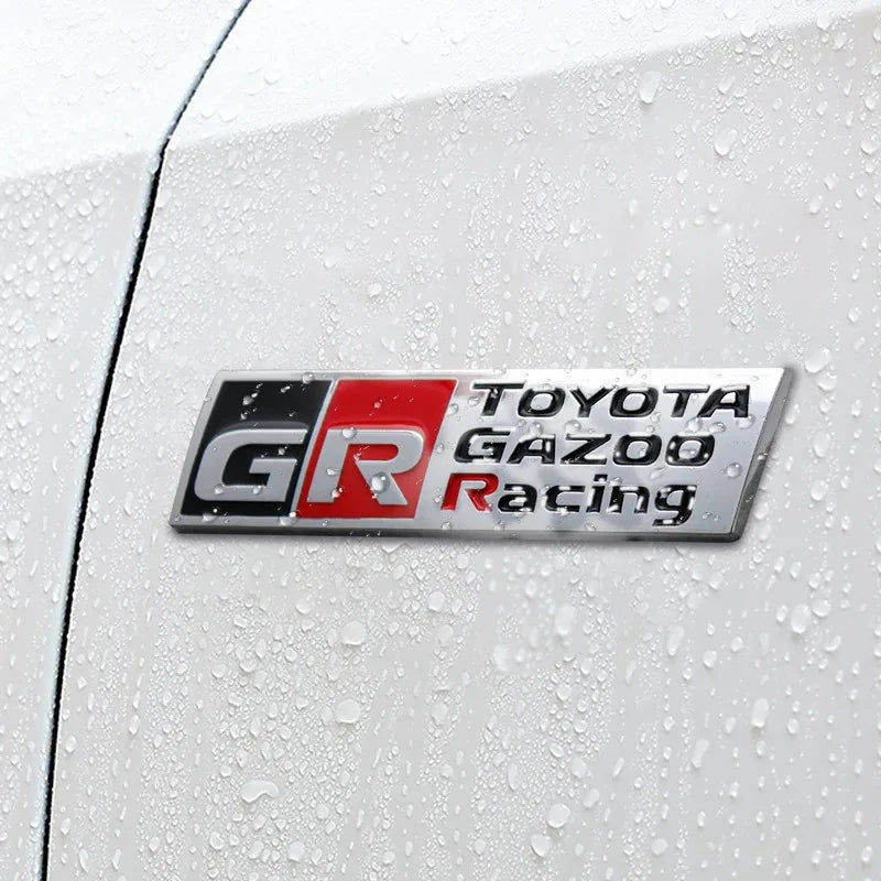 3D Metal GR Logo Car Emblem Stickers Decor Rear Tail Body Decals For Toyota GR Sport Yaris Corolla Hilux Supra C-HR Accessories