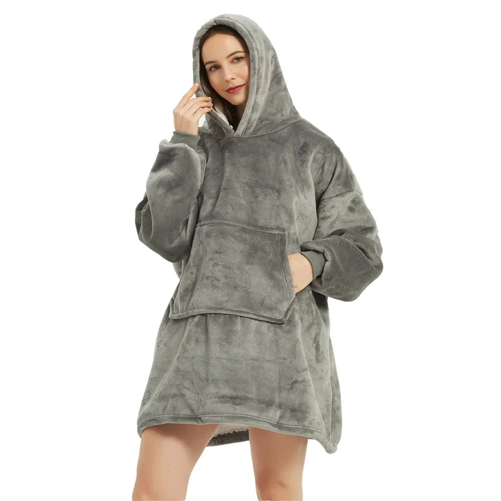 Oversized Wearable Blanket Hoodie - Fleece Pullover TV Blanket for Adults - photo 19
