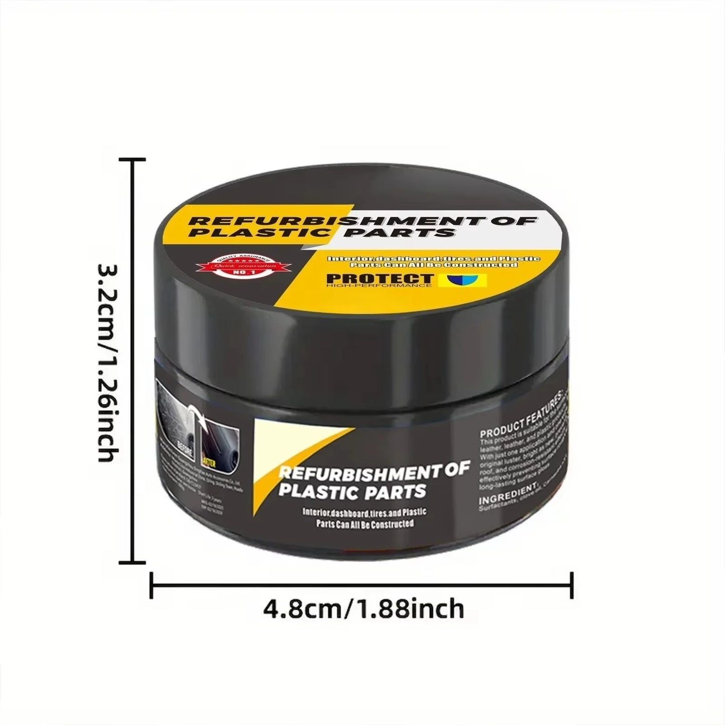 All-in-1 Car Interior Scratch Repair Paste - Plastic Leather Scratch Fix, Polishing & Anti-Aging for Tires Seats Steering Wheel