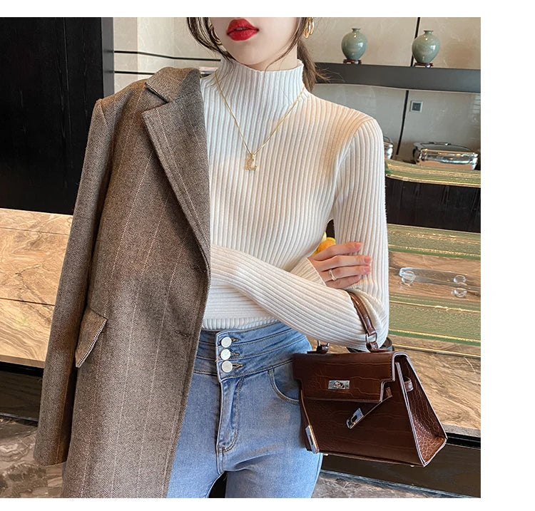 Women's slim mock neck sweater — view 14 of 20