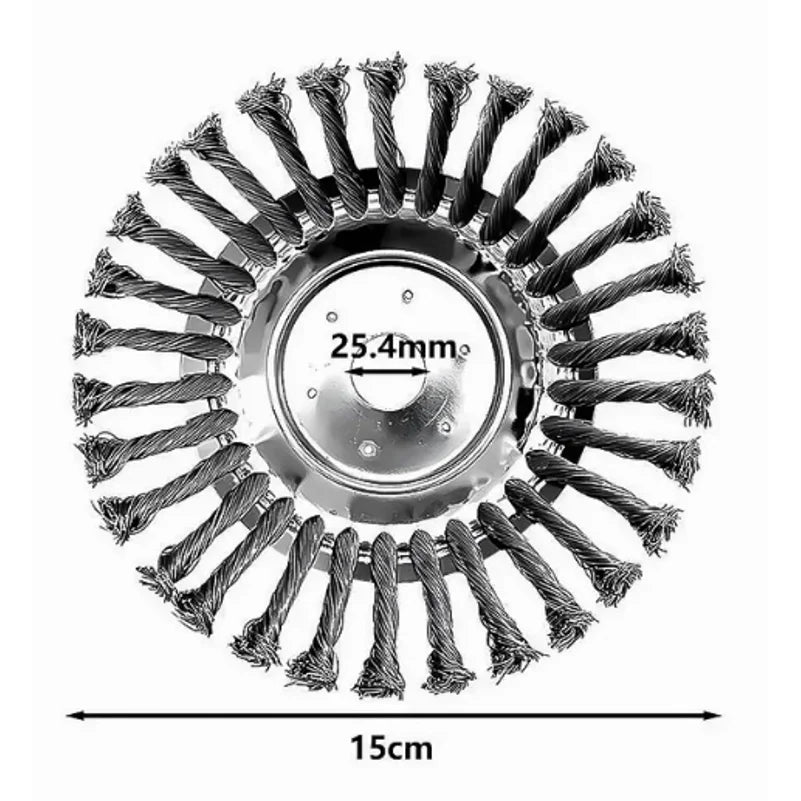 Upgrade 6/8 Inch Weed Brush Cutter Head Lawn Mower Universal Grass Trimmer Head Steel Wire Wheel Brush Garden Trimmer Head
