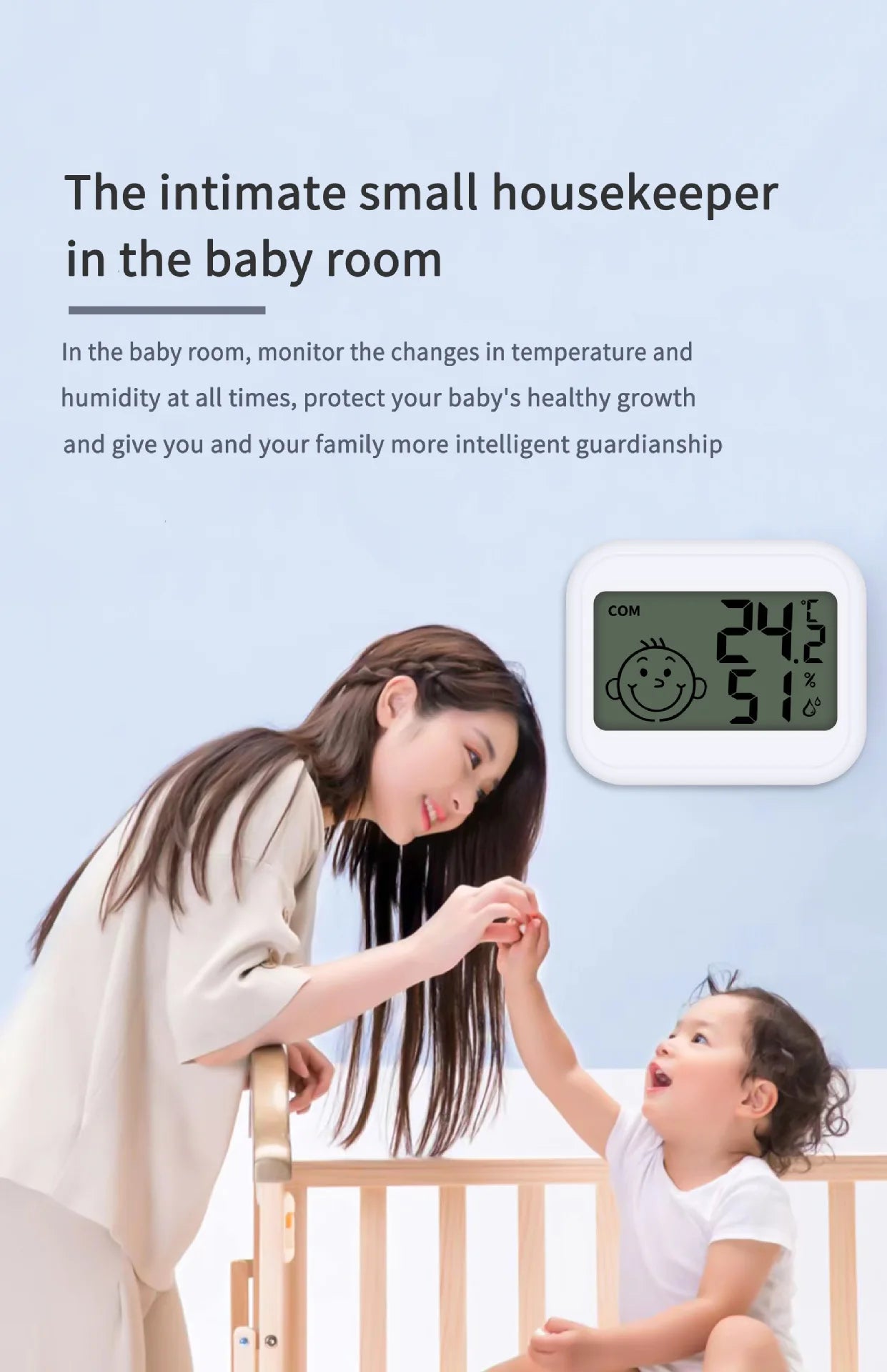 LED Thermometer Thermo-Hygrometer Multifunction Electronic Clock Temperature Humidity Meter Weather Station for Home With Alarm