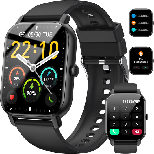 Jxrev 1.85" Ultra Thin Smartwatch with Bluetooth Calling & GPS – IP68 Waterproof | 110+ Sport Modes, Heart Rate, Sleep & Calorie Tracker for Android & iOS