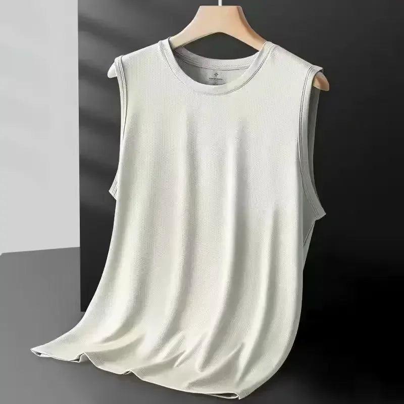 Men's Ice Silk Mesh Vest — Lightweight Sleeveless Sports Tank