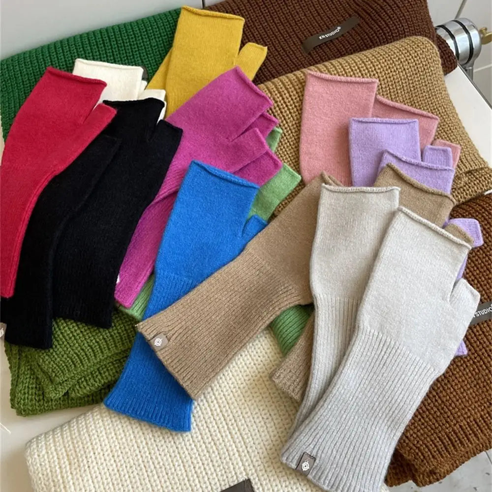 Long Knit Fingerless Gloves - Stretch Arm Sleeves for Fall and Winter - photo 4