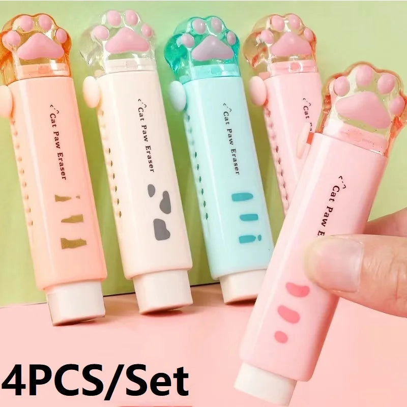 Cute 4PCS Kids Animal Erasers - Fun School Stationery
