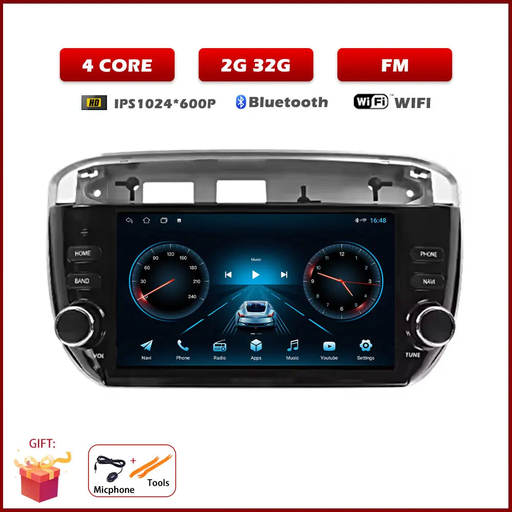 7" Android Car Stereo for Fiat Linea & Punto Evo (2012–2015) — CarPlay, Android Auto, GPS, 4G, Bluetooth 5.0