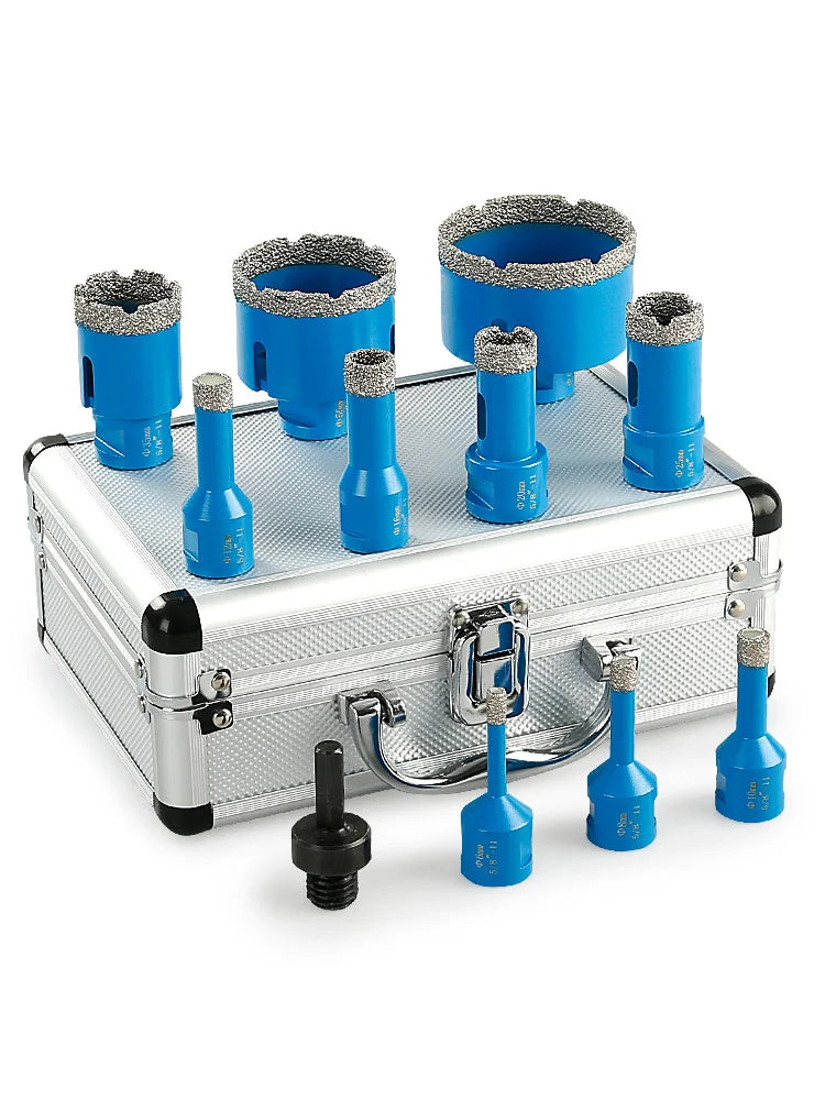 10 Pc Diamond Dry Core Drill Bit Set 5/8-11 for Tile & Granite