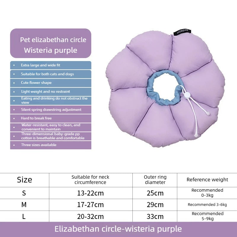 Cat Recovery Collar Soft Flower Elizabeth Cone Anti Lick Bite Waterproof Lightweight Allow Eating Drinking Post Surgery