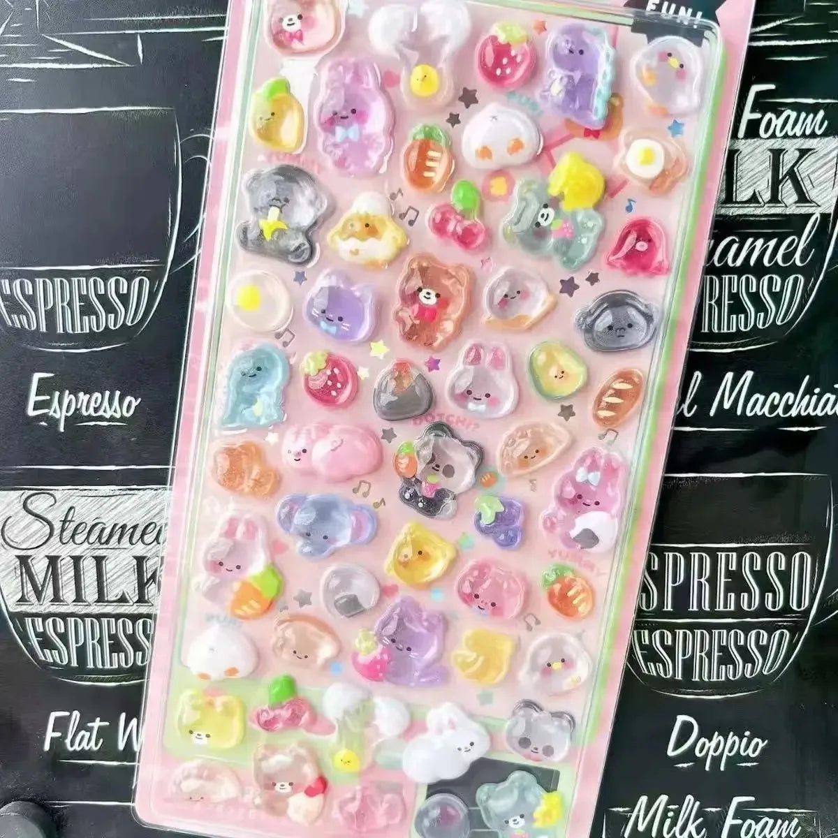 Cartoon ￥3D Relief Drop Stickers Cute Animals Candy Ghost Scrapbooking Diy Journal Stationery Sticker Deco School Office Supplie