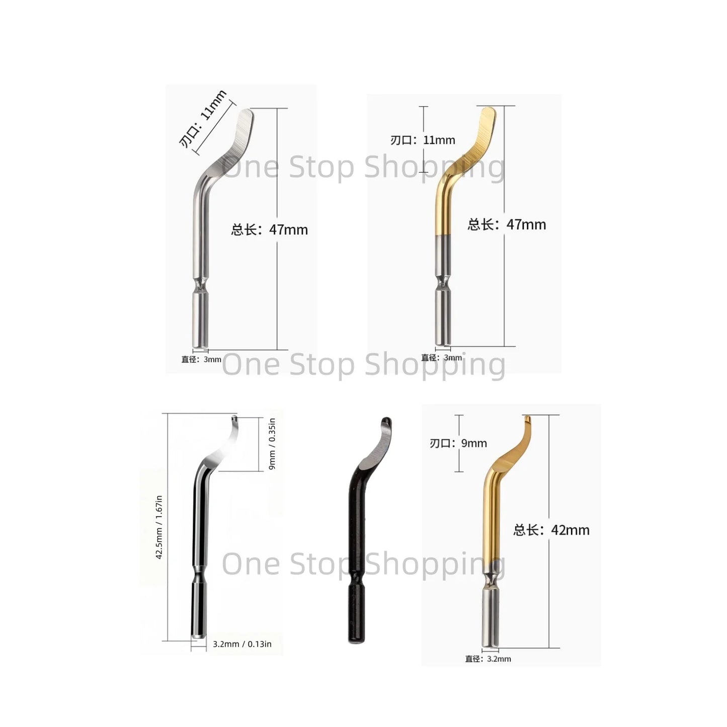 Pack of 10 PCS Deburring Blades for Burr Removal Reamer Tool as 360 Degree Rotary Head for Metal Resin Copper Plastic Brass PVC