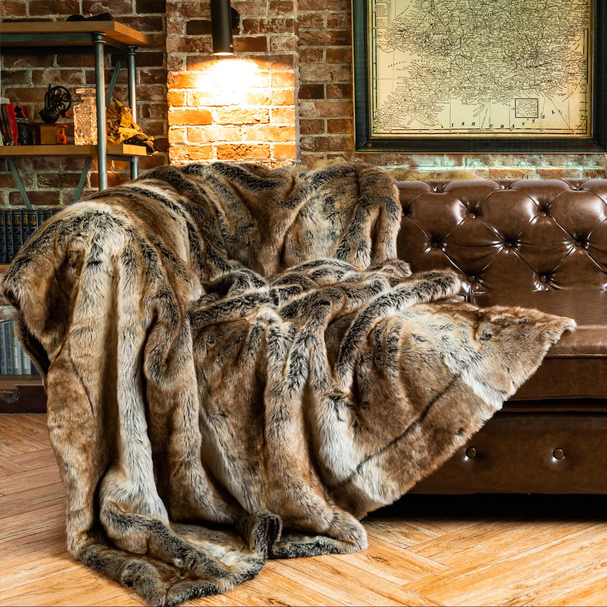 Faux Fur Throw Blanket, Fluffy Plush Sofa Throw