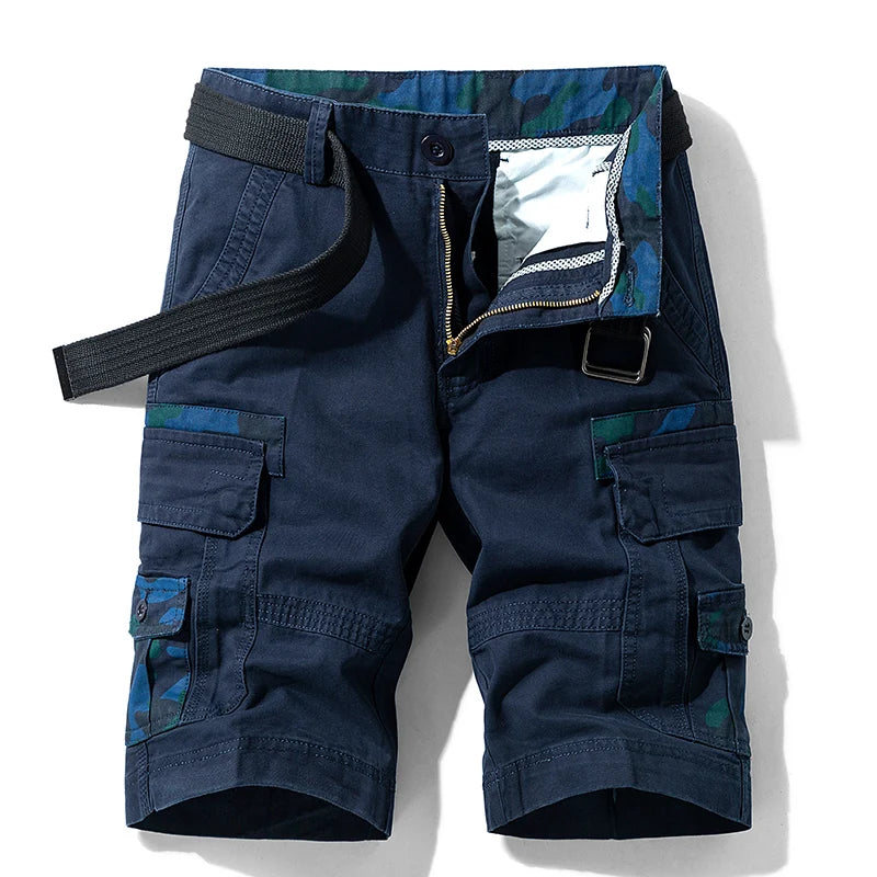 Men's Cargo Camouflage Shorts — Cotton Multi-Pocket Casual Beach Shorts