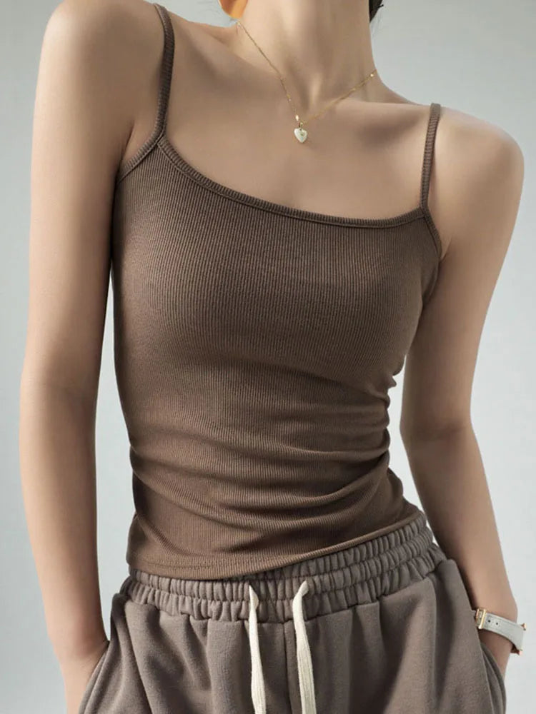 Women's Stretch Spaghetti Strap Tank Top - Versatile & Comfy