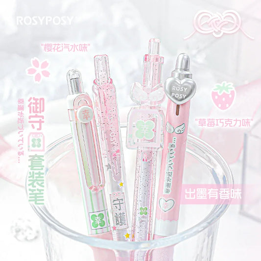 Japanese Style 0.5mm Gel Pen Set - 4 Cute Pens