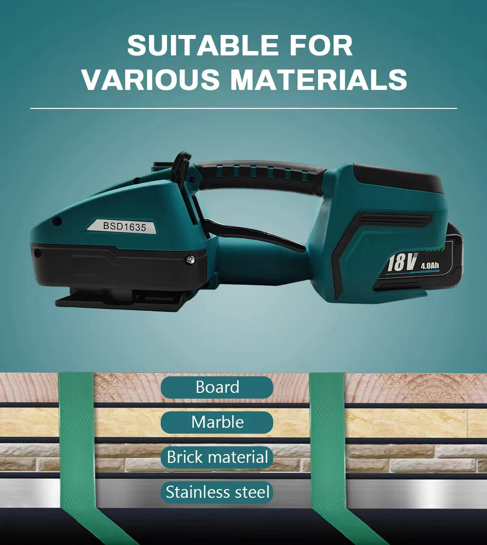 3800N Electric Strapping Machine 13-16mm PET PP Belt Handheld Tool 400W Friction Heat Welding Digital Display Industrial Banding