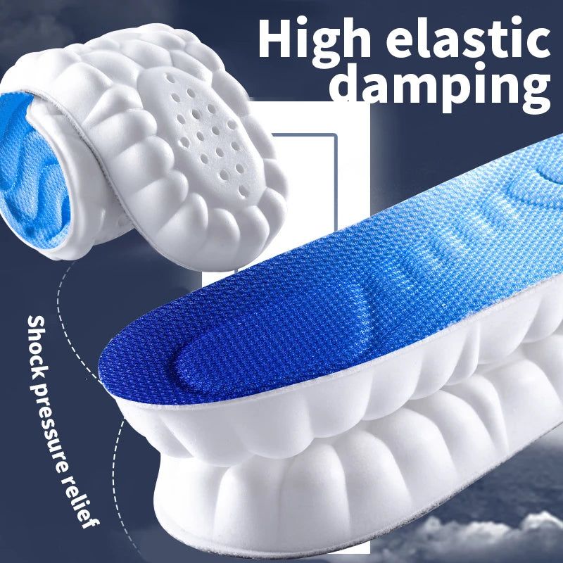 4D Cloud Sports Insoles – Shock Absorbing, Breathable PU Shoe Inserts