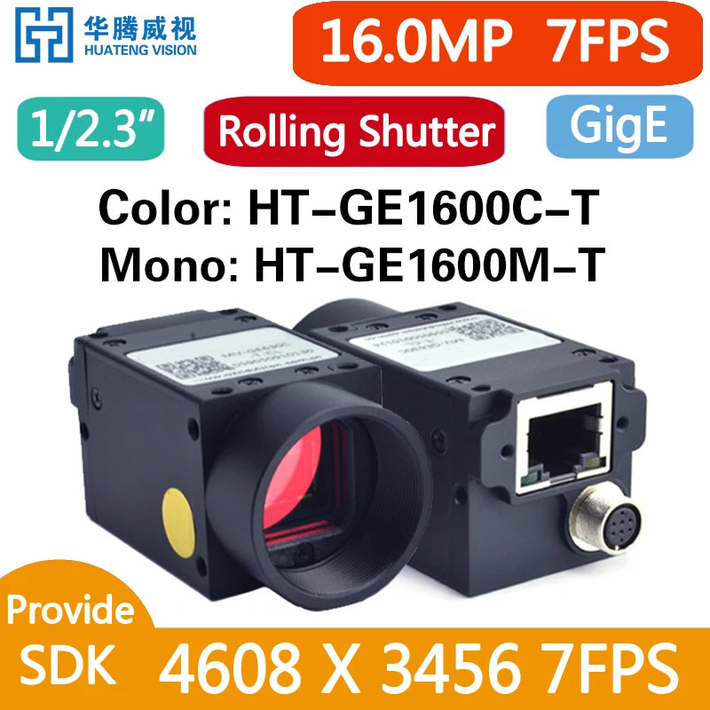 Gigabit Ethernet GigE Machine Vision Industrial Camera Color Rolling Shutter C Mouth Provide SDK Windows Linux Demo Python