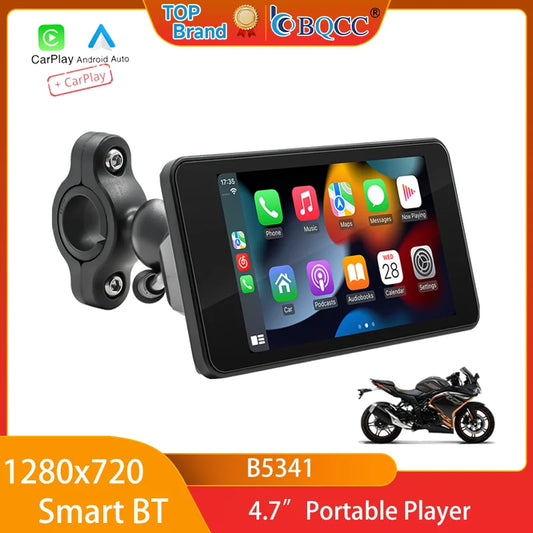 4.7" Portable Motorcycle Navigator with Wireless CarPlay & Android Auto