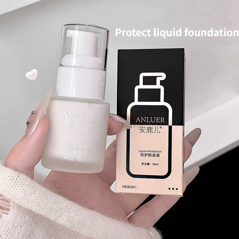 Matte White Liquid Foundation Makeup Buildable Coverage Primer & Concealer Stick Waterproof & Long-Lasting for Halloween Cosplay