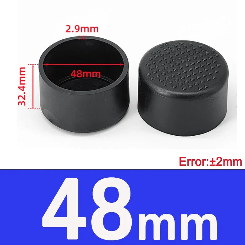 1-20Pcs Round Black PVC Soft Rubber Pipe Sleeve Tube Cap Table Chair Foot Pad Protective Cover 6 8 10 12 14 16 20 22 25 28-100mm