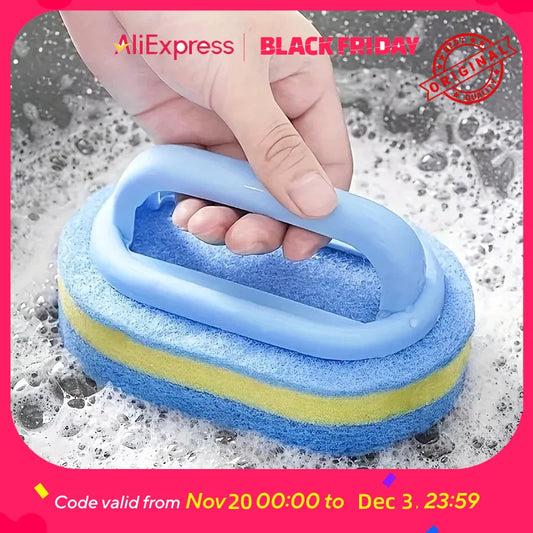 Tiles Sponge Cleaning Brush – Microfiber, Built-in Handle Safe for Hands, Strong Cleaning Power for Kitchen & Bathroom