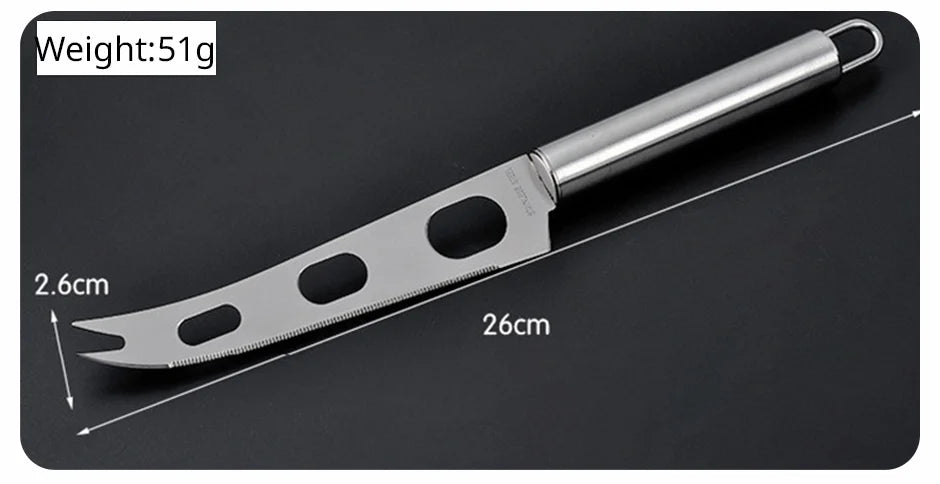 Cheese Knife Kitchen Tool Stainless Steel Multifunctional Baking Tool Pizza Butter Noodle Cutter Circular Handle Kitchen Accesso