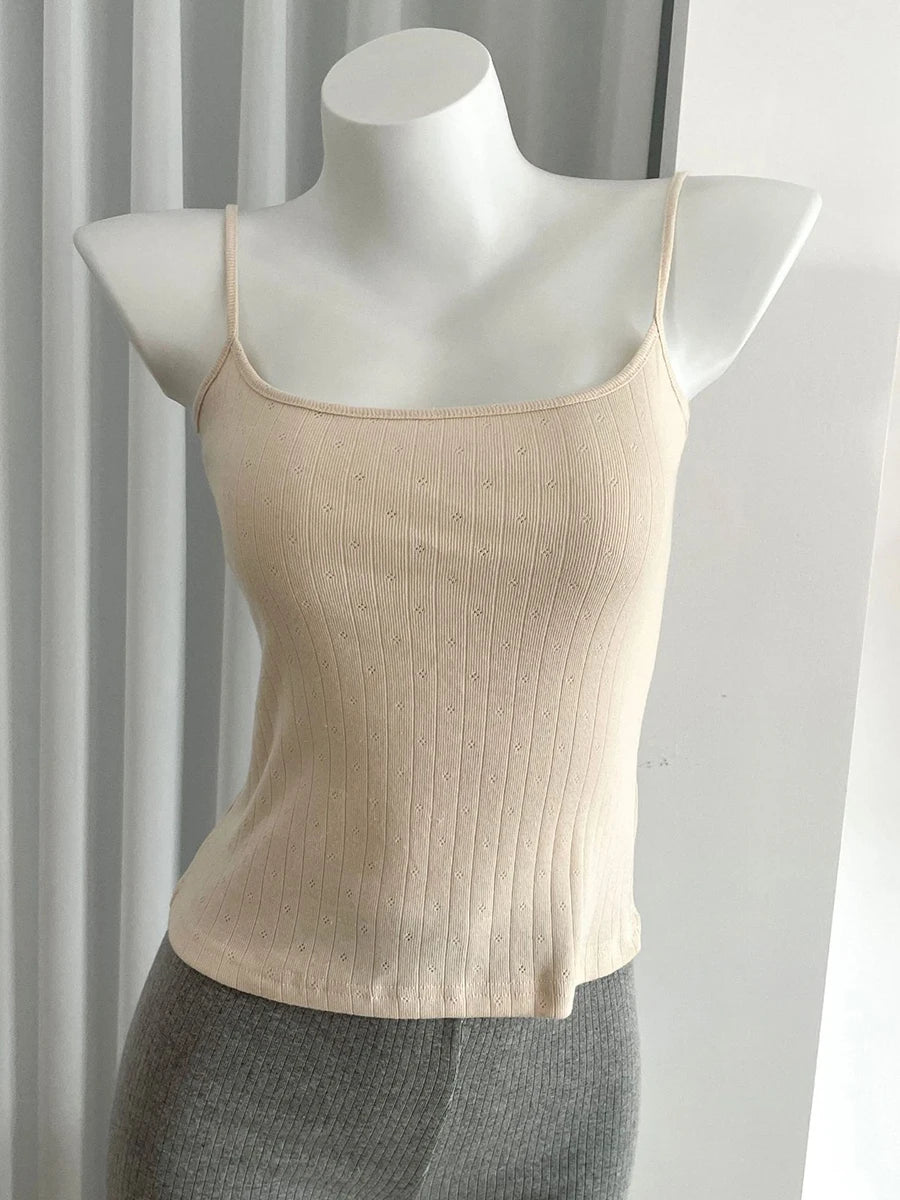 Bows Eyelet Sweet Slim Tank Top Women Lace Trim Cotton Sleeveless Summer Camis Vests Sweet Preppy Style Solid Crop Top Y2k