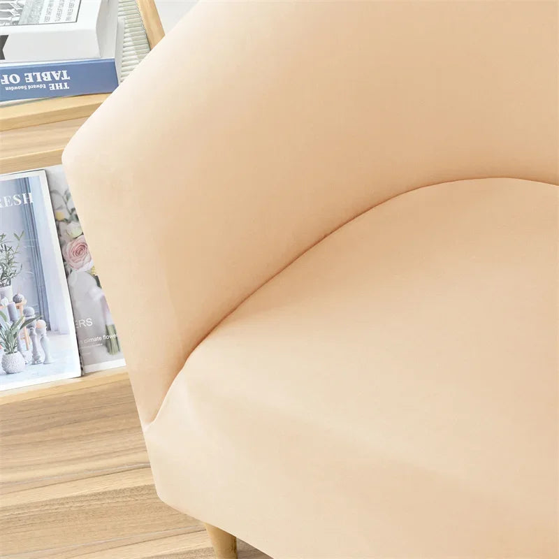 1PC Stretch Club Chair Cover Water Repellent Solid Color Arc Sofa Covers Single Removable Seat Slipcover Hotel Bar Counter Decor