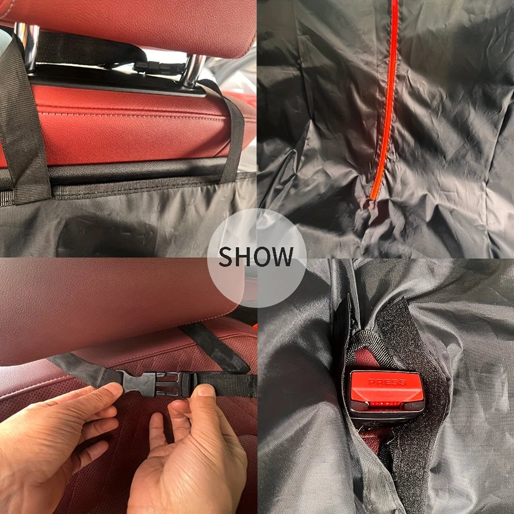 Foldable Waterproof Pet Car Seat Cover with Safety Straps – photo 6
