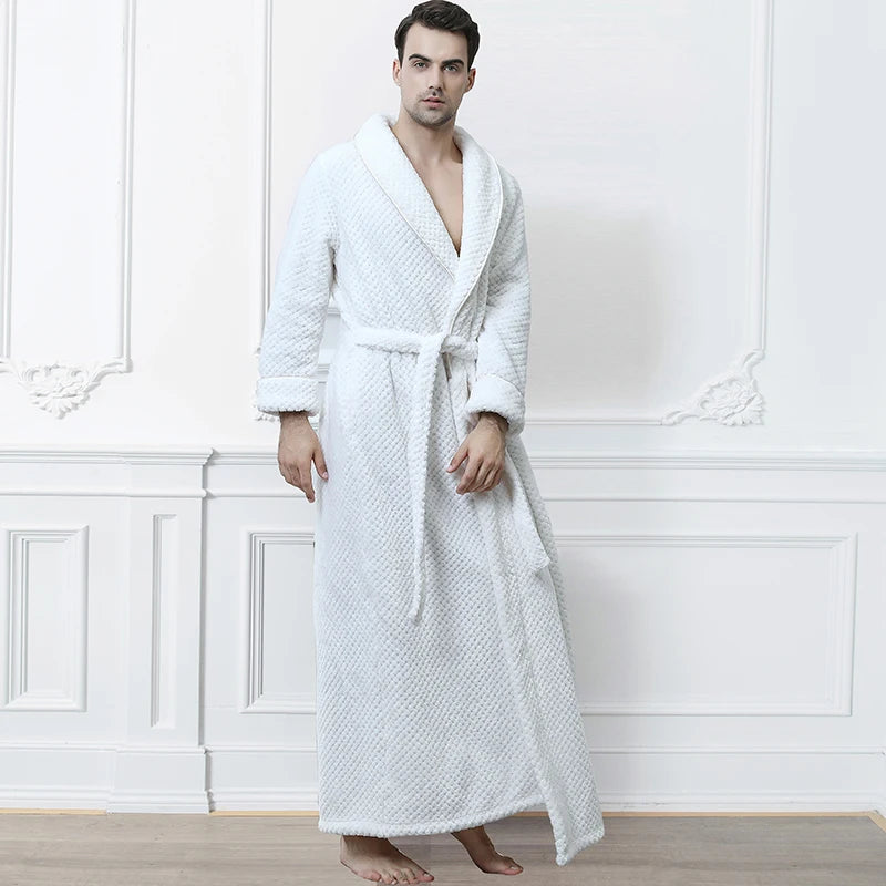 Women's Long Zip-Up Flannel Bathrobe, Plus Sizes