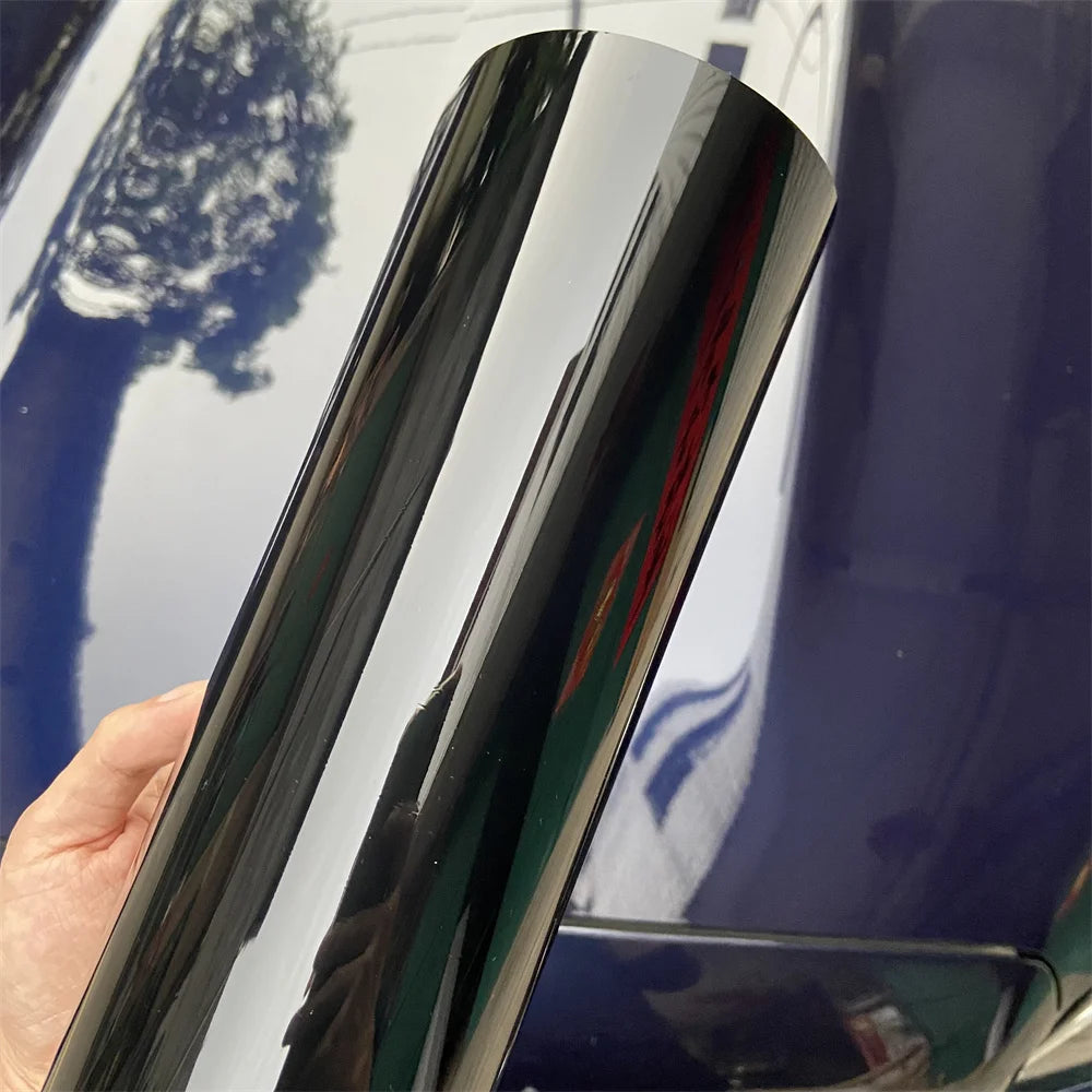 PET Gloss Black Chrome Delete Vinyl Wrap Film Car Stickers Air Bubble Free for Vehicle Chrome Trim Roof Wing Pillar