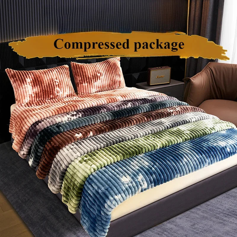 Tie-Dye Flannel Fleece Throw Blanket, Soft Warm Plaid