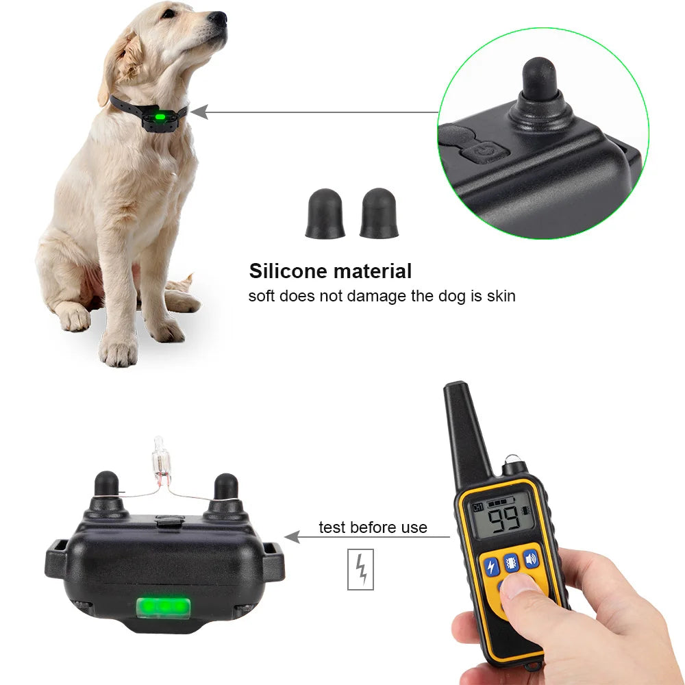 Electric Waterproof Dog Training Collar – Rechargeable Remote Anti-Bark Device | For 1, 2 or 3 Dogs